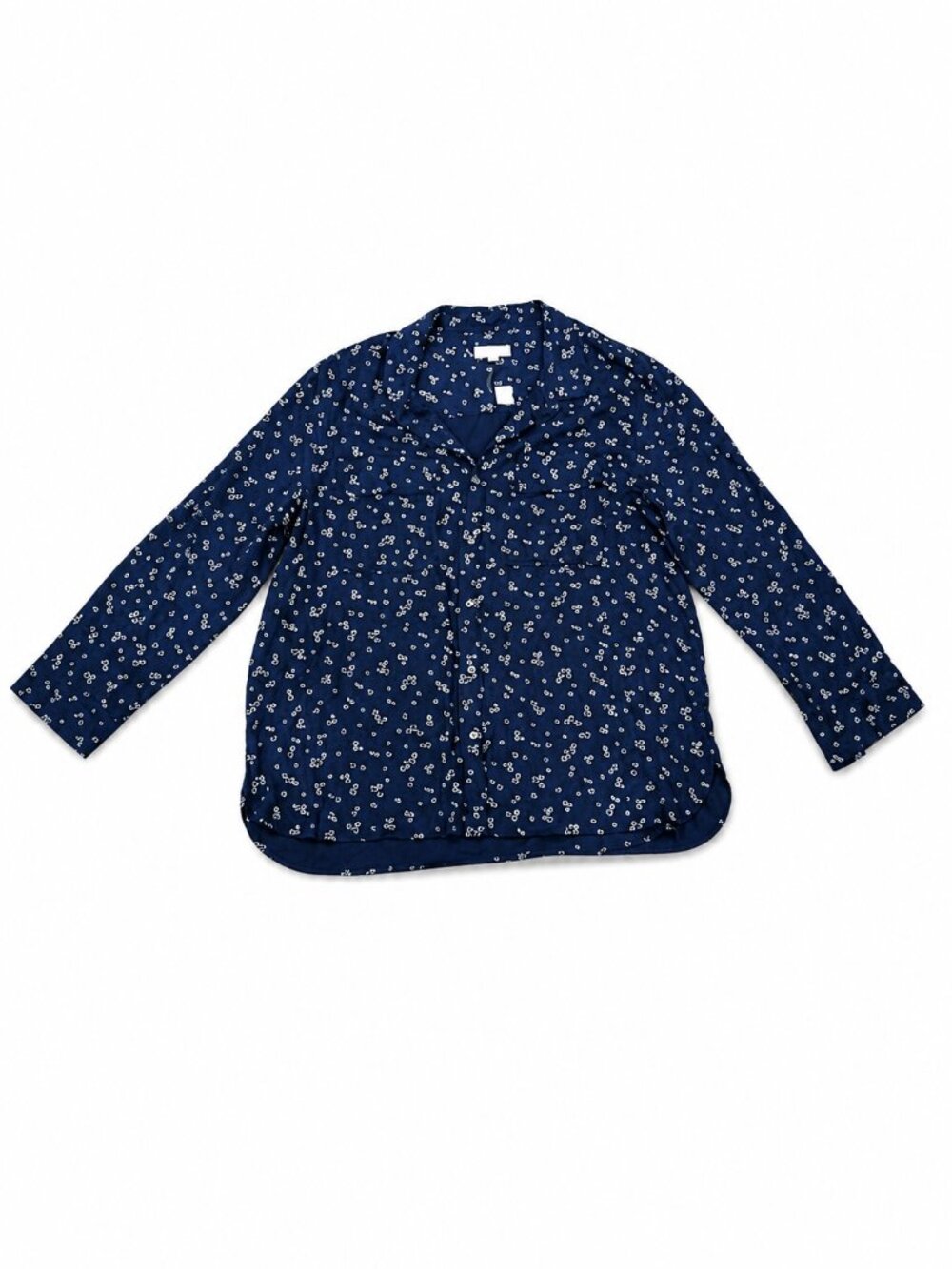 GAP Boyfriend Utility Button-Up Blouse XXL Navy Blue Long Sleeve Relaxed Shirt